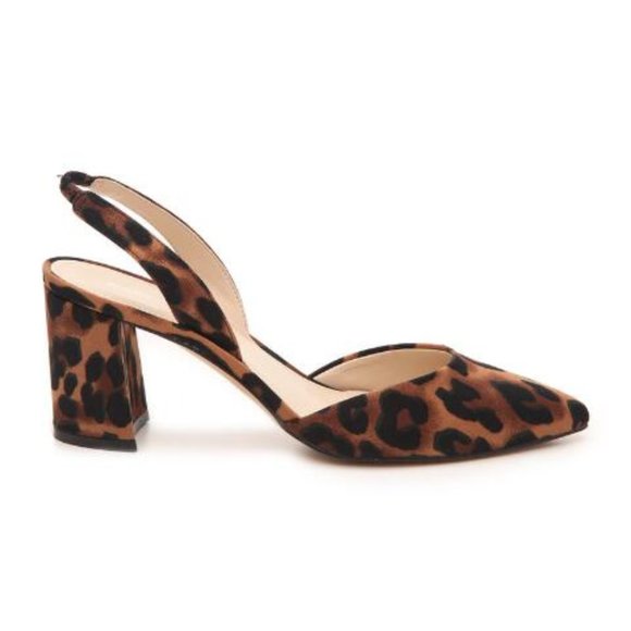 Marc Fisher Cup 3 Block Heels Leopard Pointed Toe - Picture 1 of 11